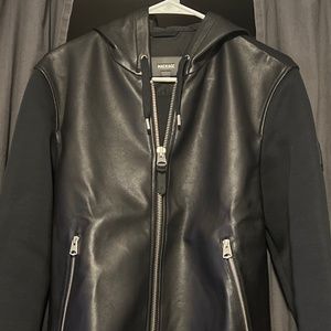 Mackage Grant Mixed Media Leather Jacket